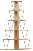 Βιβλιοθήκη mini Tars sonoma-μαύρο 130x22x146εκ 100x22x150 εκ.