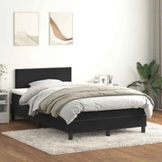 Κρεβάτι Boxspring με Στρώμα Μαύρο 1120x210 εκ. Βελούδινο - Μαύρο