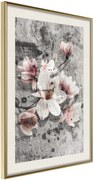 Αφίσα - Flowers on Concrete - 30x45 - Χρυσό - Με πασπαρτού