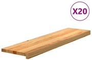 vidaXL Πατάκια Σκάλας 20 τεμ. Ανοιχτό Καφέ 100x30x2 cm Ξύλο Δρυός