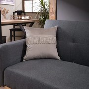 Μαξιλαροθήκη Διακοσμητική Με Κρόσσια Velvet 07 Taupe Teoran 45X45 Acrylic