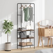 vidaXL Ράφι ρούχων με ράφια με ράφι Καπνιστή δρυς 60 x 30 x 171 εκ