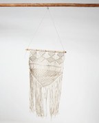 Boho Διακοσμητικό Τοίχου Macrame με Κρόσσια Navi 40x70cm Μπεζ