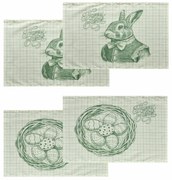 Σουπλά Easter 24 05 (Σετ 4τμχ) Green-Ecru Kentia 33x45cm Cotton-Polyester