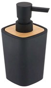 Δοχείο Κρεμοσάπουνου Rubber Με Bamboo 06.62110103 Black-Natural Plastic