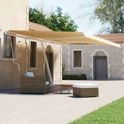 vidaXL Τέντα Χειροκίνητη Ανεξάρτητη Συρόμενη Κίτρινο/Λευκό 500x300 εκ.