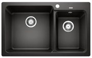 Blanco Naya 8 Black SILGRANIT™ PuraDur™ Γρανιτένιος Νεροχύτης Ένθετος με 2 Γούρνες 81,5x50cm