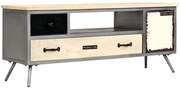 vidaXL Έπιπλο Τηλεόρασης 120x30x45 εκ. από Μασίφ Ξύλο Μάνγκο & Ατσάλι