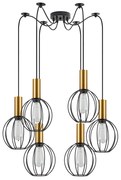 SE21-GM-4-BL6-GR1 ADEPT TUBE Gold Matt Pendant Black Metal Grid+ HOMELIGHTING 77-8625