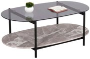 Τραπέζι Σαλονιού Kitty HM18040 110x50x43cm Marble Effect Grey-Black