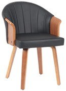 Καρέκλα Τραπεζαρίας ArteLibre CASSIAN Μαύρο/Καφέ Ξύλο/PU 55x58x78cm