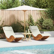 vidaXL Ξαπλώστρα 2 pcs Καφέ 60 x 154 x 74εκ Μασίφ ξύλο ακακίας