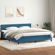 Κρεβάτι Boxspring με Στρώμα Σκούρο Μπλε 180x210 εκ. Βελούδινο - Μπλε