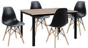 Σετ Τραπεζαρίας 5τμχ HM10340 Sonama-Μαύρο 110x70x76cm 4 Θέσεων
