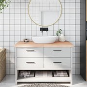 vidaXL Πάγκος Μπάνιου 120 x 50 x (2-6) εκ. από Ακατέργαστο Μασίφ Ξύλο