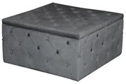 WOODWELL TIBOR Σκαμπό Αποθηκευτικό, Ύφασμα Velure Απόχρωση Γκρι 80x80x41cm Ε7026,3