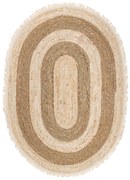 Χαλί Jute-Βαμβακερό Boho Οβάλ 80x120εκ. Καφέ-Natural iliadis 90157