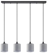 Φωτιστικό Οροφής - Ράγα Adept 77-9022 85x300cm 4xE27 60W Black-Grey Homelighting Μέταλλο,Ύφασμα