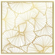 Κάδρο Σε Καμβά Lango 022877 51,5x51,5xH3,5cm White-Gold Τετράγωνοι Ξύλο, Καμβάς