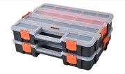 Tactix 320034 Ταμπακιέρα Μονή Πλαστική σετ 2 τεμ, με διάφανο καπάκι &amp; 17 θήκες ανά ταμπακιέρα 37.5 × 29 × 7cm