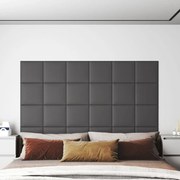vidaXL Πάνελ Τοίχου 12 τεμ. Γκρι 30 x 30 εκ. 1,08 μ² Συνθετικό Δέρμα