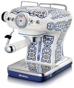 Καφετιέρα Ariete Capri 1389/1C, 850W, 15 bar, 0.9 l, Ατμομάγειρας γάλακτος, αλεσμένες και ESE δόσεις, Λευκό/μπλε