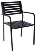 WOODWELL Ε5140VERA Πολυθρόνα Μέταλλο Βαφή  Μαύρο, Στοιβαζόμενη 54x54x84cm Ε5140