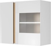 Lh-homefurniture Κρεμαστή Βιτρίνα 36146-ARCW-WV Λευκό+Λευκό High Gloss+Grandson 96,5x82,5x40cm 36146-ARCW-WV