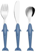 Μαχαιροπίρουνα Παιδικά Shark (Σετ 3Τμχ) 45.100.158 Blue Cryspo Trio 3 τμχ Ανοξείδωτο Ατσάλι