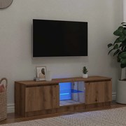 Έπιπλο Τηλεόρασης με LED Αρτισιανή Δρυς 120x30x36 εκ Επεξ.Ξύλο