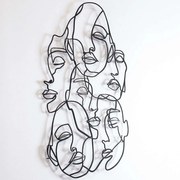 Διακοσμητικό Τοίχου Faces Line 507ATP1195 58x79cm Black Wallity Steel