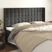 Κεφαλάρι με Πτερύγια Σκούρο Γκρι 163x16x118/128 εκ. Βελούδινο 3120069