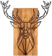 Διακοσμητικό Τοίχου Deer 279ENZ1806 61x66cm Black-Walnut Wallity Μέταλλο,Ξύλο