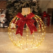 Χριστουγεννιάτικη Μπάλα Glitter 3d Gold Ball Με Φως Led X0712814102 60cm Gold Aca