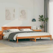 vidaXL Σκελετός Κρεβατιού Καφέ κεριού 200 x 200 cm Μασίφ ξύλο πεύκου