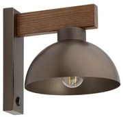 Απλίκα Φωτιστικό Τοίχου 1xE27 Μαύρο Καφέ Ξύλο Oslo 6279 TK Lighting-6279-Μαύρο 6279