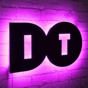 Διακοσμητικό Τοίχου Με Φως Led Do It 395NGR1871 50x27cm Pink-Black Wallity Mdf
