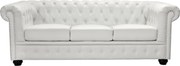ΚΑΝΑΠΕΣ 3ΘΕΣΙΟΣ T.CHESTERFIELD HM3009.02 ΤΕΧΝΟΔΕΡΜΑ ΛΕΥΚΟ ΜΑΤ 208x90x73 εκ.