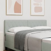 vidaXL Κεφαλάρι με Κρύσταλλο και Καπιτονέ Φινίρισμα Ανοιχτό Γκρι 140 εκ Υφάσιμα