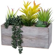 Τεχνητά Φυτά Σε Κασπώ Varius 21034 23x13x23cm Multi GloboStar Πηλός,Πολυαιθυλένιο