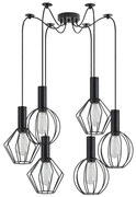 SE21-BL-4-BL6-GR12 ADEPT FLEX Black Pendant Black Metal Grid+