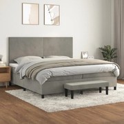 ΚΡΕΒΑΤΙ BOXSPRING ΜΕ ΣΤΡΩΜΑ ΑΝΟΙΧΤΟ ΓΚΡΙ 200X200 ΕΚ. ΒΕΛΟΥΔΙΝΟ 3137743