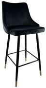Σκαμπό Bar ArteLibre MANHATTAN Μαύρο Βελούδο/Μέταλλο 51x57x110cm-14600107