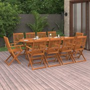 Σετ Τραπεζαρίας Κήπου 11 Τεμαχίων 220x90x75 εκ. Μασίφ Ακακία 3086975
