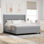 vidaXL Κρεβάτι με Στρώμα Γκρι Ανοιχτό 180x200 εκ. Υφασμάτινο