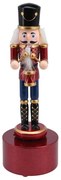 Ξύλινος Διακοσμητικός Καρυοθραύστης Στρατιώτης με Μουσικό Κουτί και διαστάσεις 8x8x22.5cm