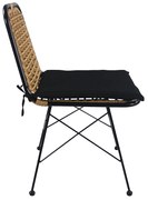 Καρέκλα Κήπου ATILIUS Φυσικό/Μαύρο Μέταλλο/Rattan 46x59x83cm - 14510051