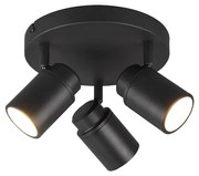 Σποτ IP44 Τρίφωτο Ροζέτα Μαύρο Ματ 20xH15cm 3xGU10 Trio Lighting Angelo 880430332