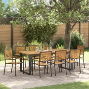 vidaXL Σετ Γευσιγνωσίας Κήπου 9 pcs Μαύρο 200 x 90 x 75 cm