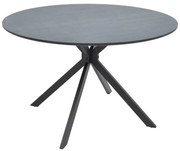 Τραπέζι Xuson pakoworld mdf σε ανθρακί απόχρωση με πόδι μαύρο μέταλλο Φ120x75εκ